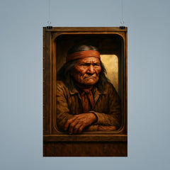 Geronimo staring from train window in reluctant captivity poster 9