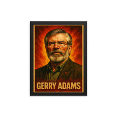 Gerry Adams framed print on a plain backdrop in size 12"x16".