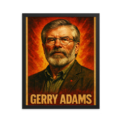 Gerry Adams framed print on a plain backdrop in size 16"x20".