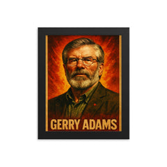 Gerry Adams framed print on a plain backdrop in size 8"x10".