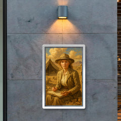 Gertrude Bell in desert archaeology camp poster 2