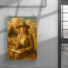 Gertrude Bell in desert archaeology camp poster 4