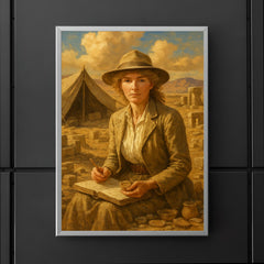 Gertrude Bell in desert archaeology camp poster 5