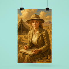 Gertrude Bell in desert archaeology camp poster 6