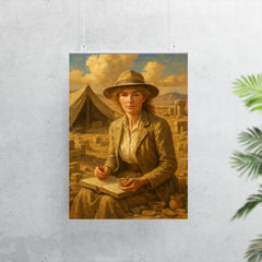 Gertrude Bell in desert archaeology camp poster 7