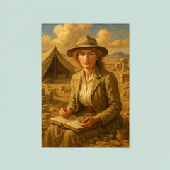 Gertrude Bell in desert archaeology camp poster 8