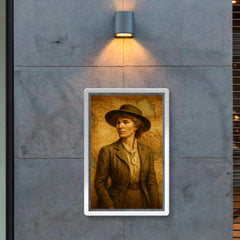 Gertrude Bell over Mesopotamian maps poster 2