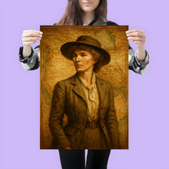 Gertrude Bell over Mesopotamian maps poster 3