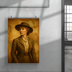 Gertrude Bell over Mesopotamian maps poster 4