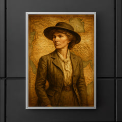 Gertrude Bell over Mesopotamian maps poster 5