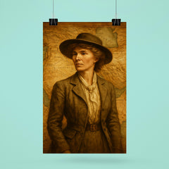 Gertrude Bell over Mesopotamian maps poster 6