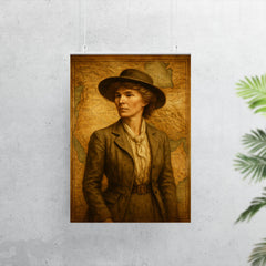 Gertrude Bell over Mesopotamian maps poster 7