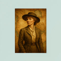Gertrude Bell over Mesopotamian maps poster 8