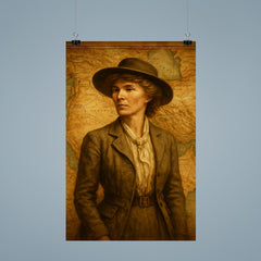 Gertrude Bell over Mesopotamian maps poster 9