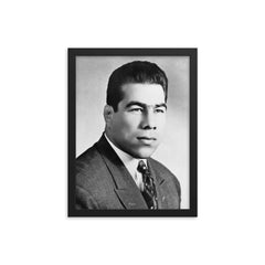 Gholamreza Takhti framed print on a plain backdrop in size 12"x16".