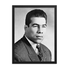 Gholamreza Takhti framed print on a plain backdrop in size 18"x24".