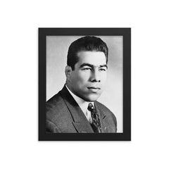 Gholamreza Takhti framed print on a plain backdrop in size 8"x10".