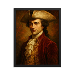 Giacomo Casanova framed print on a plain backdrop in size 16"x20".