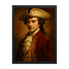 Giacomo Casanova framed print on a plain backdrop in size 18"x24".