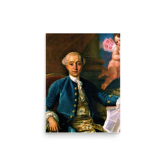 Giacomo Casanova poster on a plain backdrop in size 12"x16".