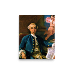 Giacomo Casanova poster on a plain backdrop in size 8"x10".