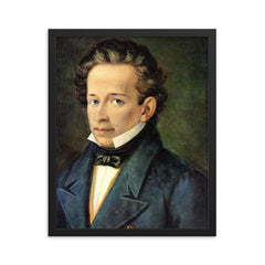 Giacomo Leopardi framed print on a plain backdrop in size 16"x20".