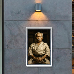 Gichin Funakoshi in stark dojo portrait poster 2