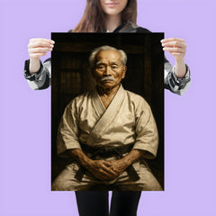 Gichin Funakoshi in stark dojo portrait poster 3