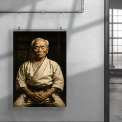 Gichin Funakoshi in stark dojo portrait poster 4
