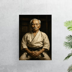 Gichin Funakoshi in stark dojo portrait poster 7
