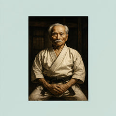 Gichin Funakoshi in stark dojo portrait poster 8