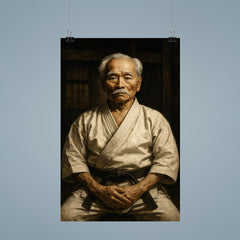 Gichin Funakoshi in stark dojo portrait poster 9