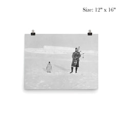 Gilbert Kerr bagpiping with an Emperor Penguin poster 3