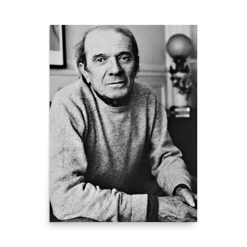 Gilles Deleuze poster on a plain backdrop in size 18