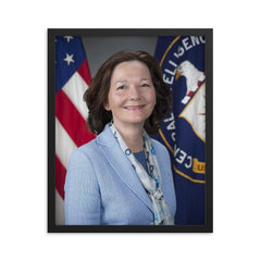 Gina Haspel framed print on a plain backdrop in size 16"x20".
