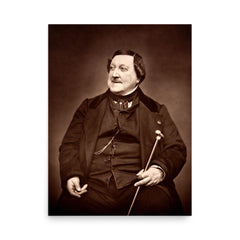 Gioacchino Rossini poster on a plain backdrop in size 18"x24".