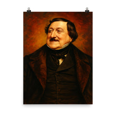 Gioacchino Rossini poster on a plain backdrop in size 8"x10".