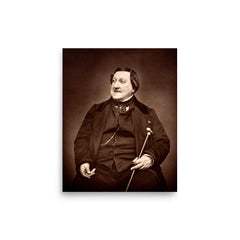 Gioacchino Rossini poster on a plain backdrop in size 8"x10".