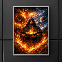 Giordano Bruno amid cosmic worlds and flames poster 5