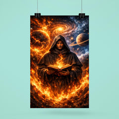 Giordano Bruno amid cosmic worlds and flames poster 6