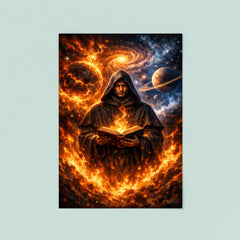 Giordano Bruno amid cosmic worlds and flames poster 8