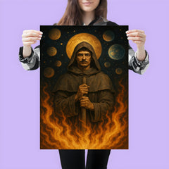 Giordano Bruno amid infinite worlds and stake fire poster 3