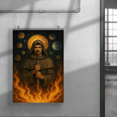 Giordano Bruno amid infinite worlds and stake fire poster 4