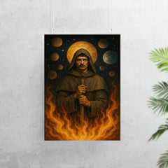 Giordano Bruno amid infinite worlds and stake fire poster 7