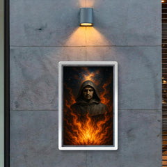 Giordano Bruno cosmic pyre portrait poster 2