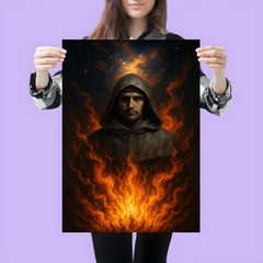 Giordano Bruno cosmic pyre portrait poster 3