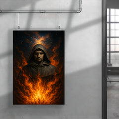 Giordano Bruno cosmic pyre portrait poster 4