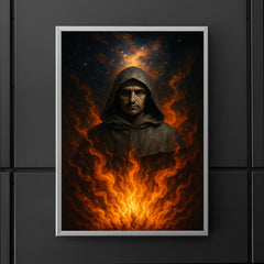 Giordano Bruno cosmic pyre portrait poster 5