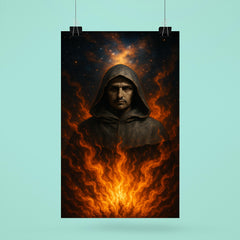 Giordano Bruno cosmic pyre portrait poster 6