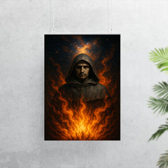 Giordano Bruno cosmic pyre portrait poster 7